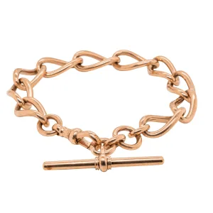 Deja Vu 9ct Rose Gold Curb Fob Bracelet