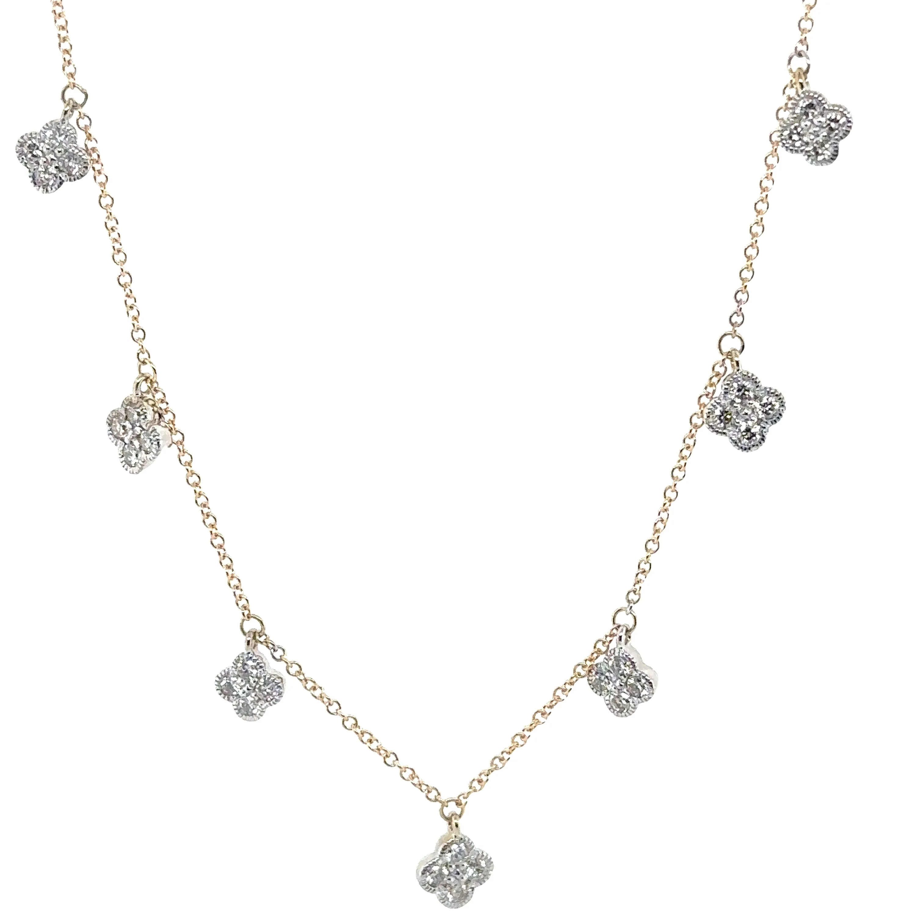 Diamond Clover Two-Toned Necklace