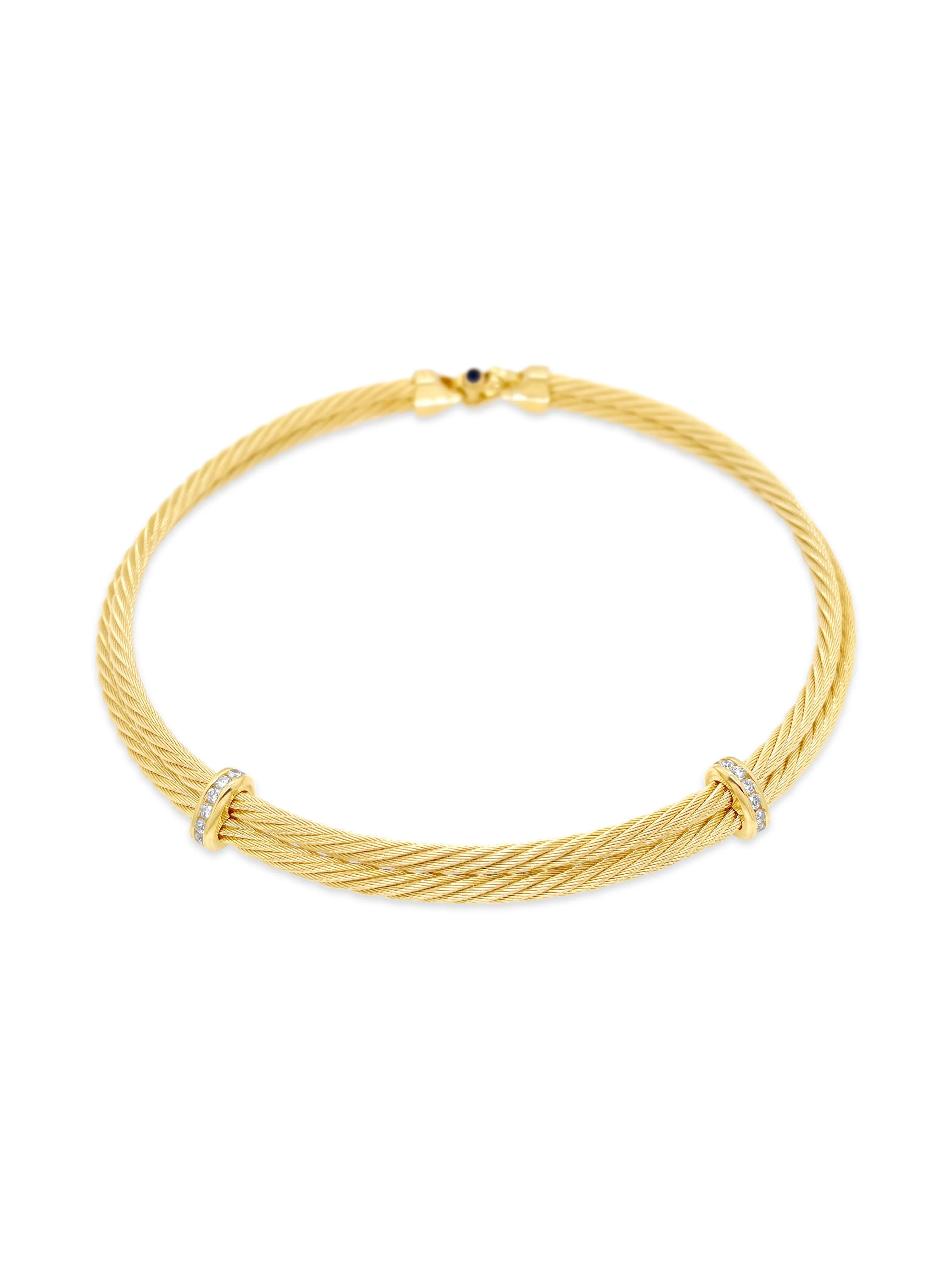 Diamond Double Cable Necklace