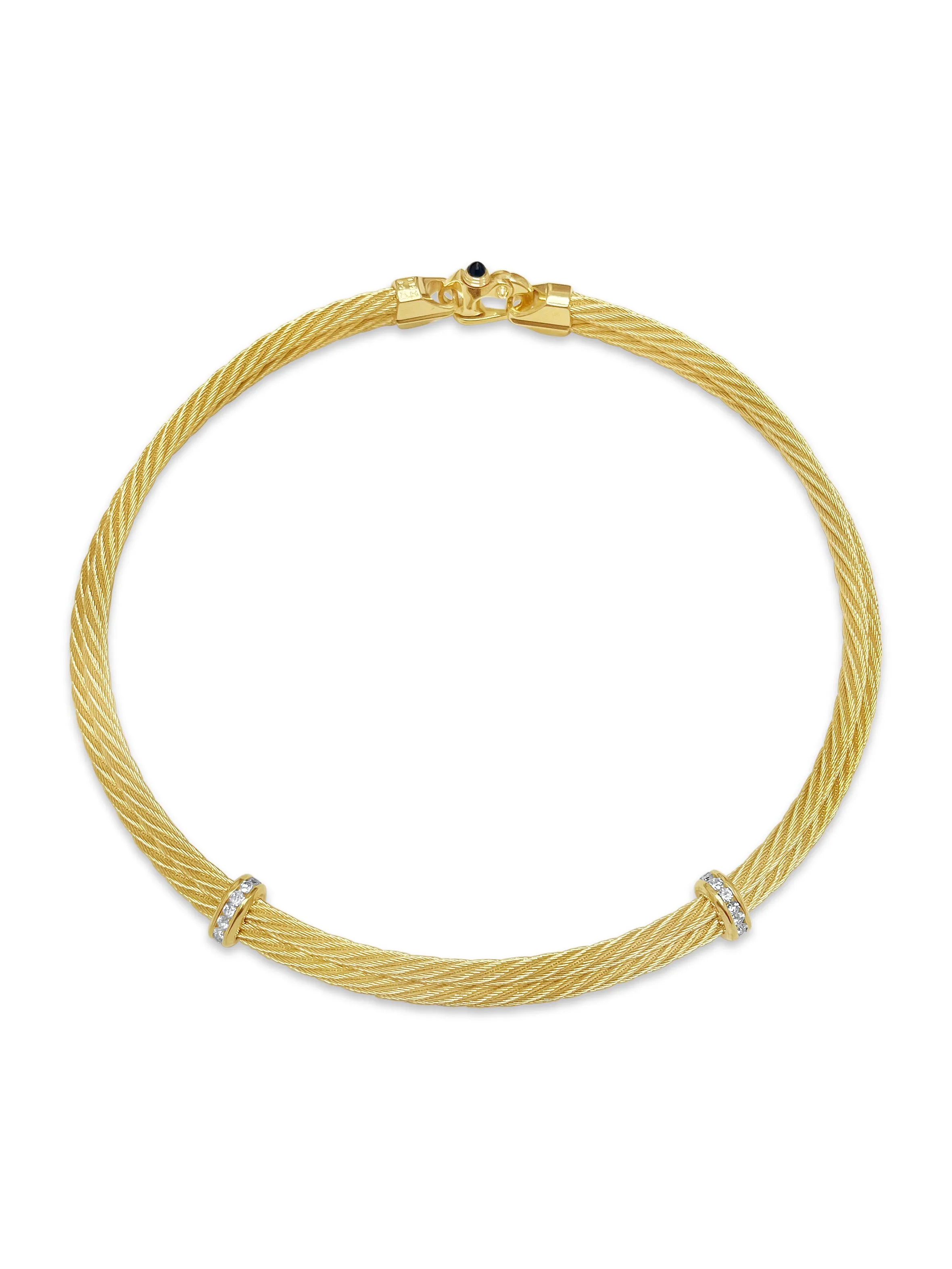 Diamond Double Cable Necklace