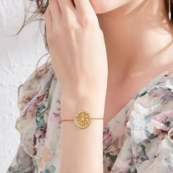 Diamond Encrusted Cute Orange Bracelet