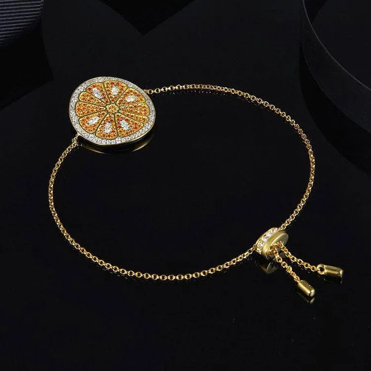 Diamond Encrusted Cute Orange Bracelet