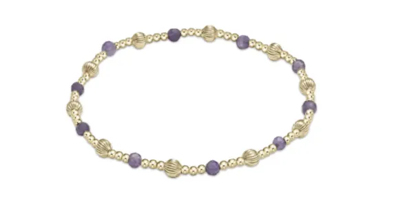 E Newton Dignity Sincerity Pattern 4mm Bead Bracelet Amethyst