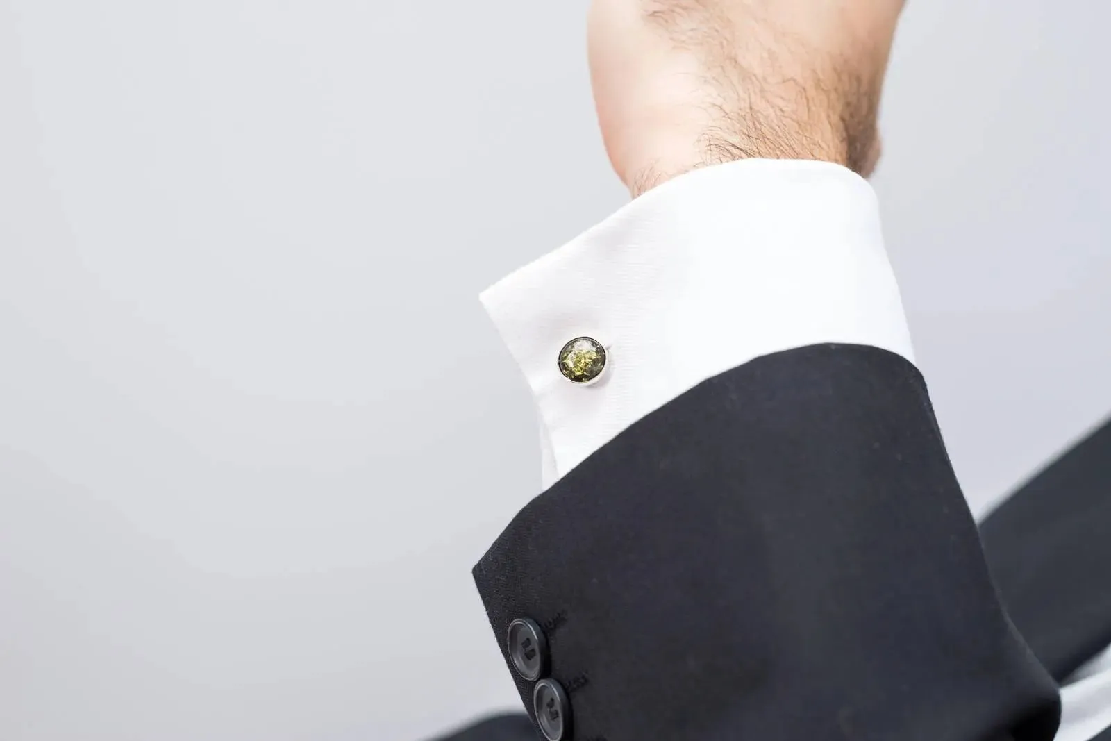 ESSENTIALS Green Amber Cufflinks