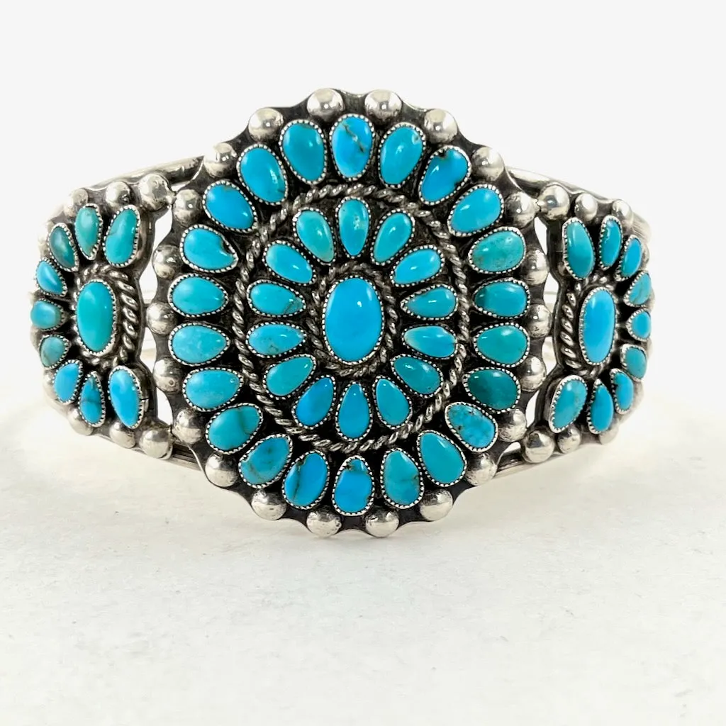 Exquisite Vintage Zuni Cluster Bracelet