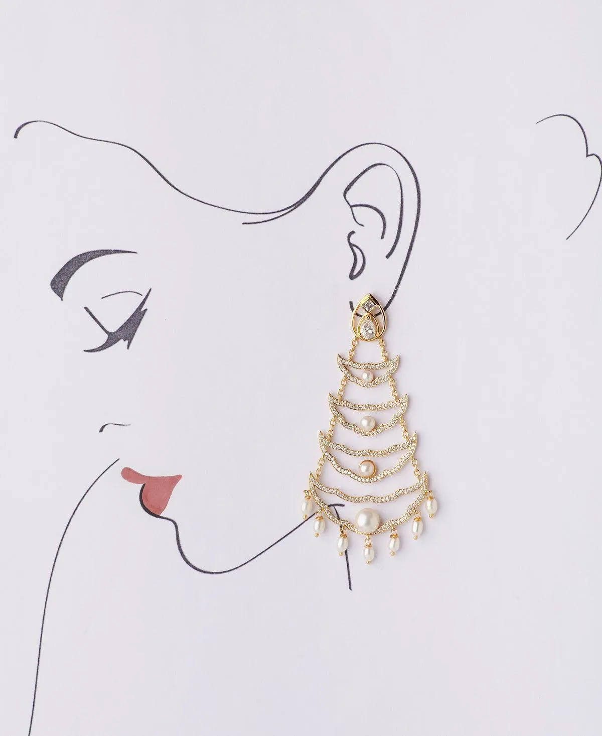 Faiza Regal Chandeliers Earring