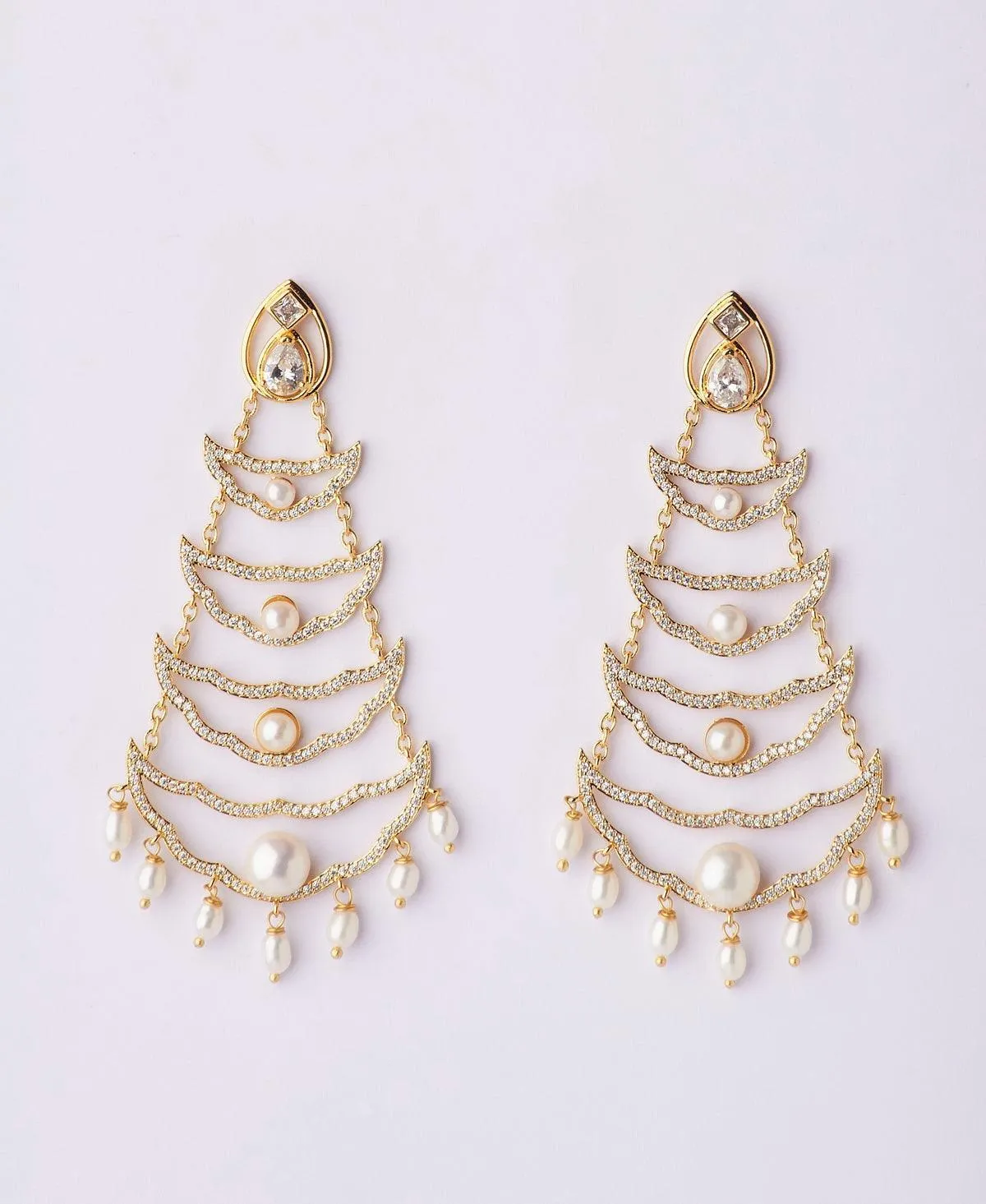 Faiza Regal Chandeliers Earring