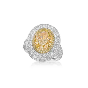 Fancy Diamond & White Diamond Ring