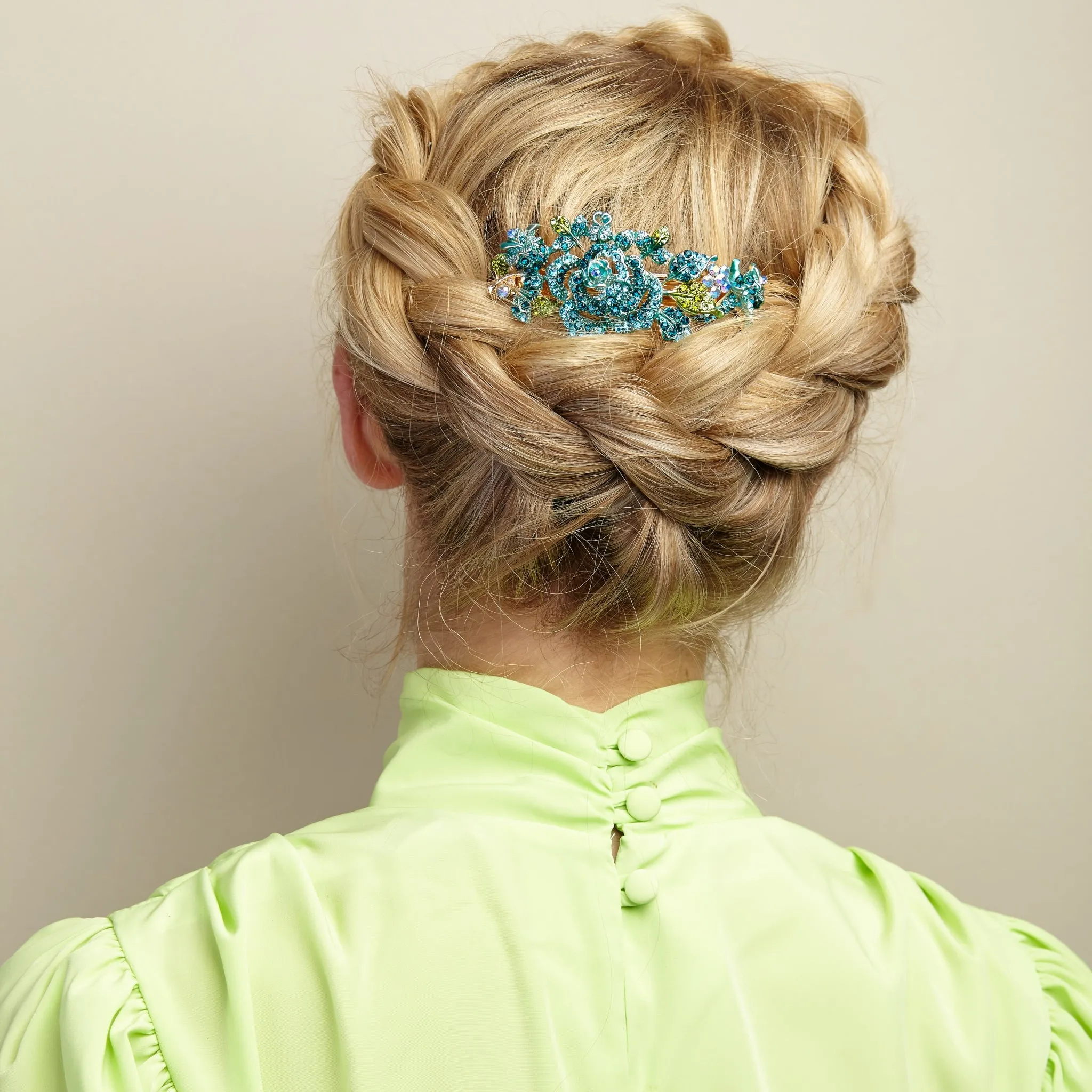 Flower Hair Clip with Diamante