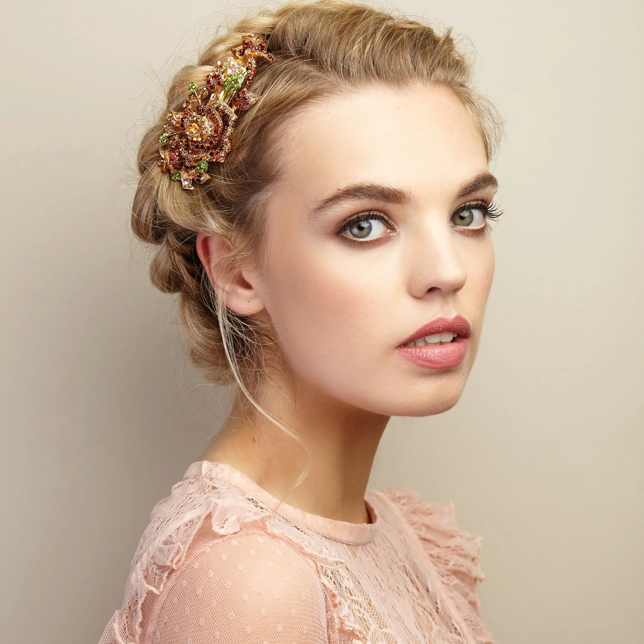 Flower Hair Clip with Diamante
