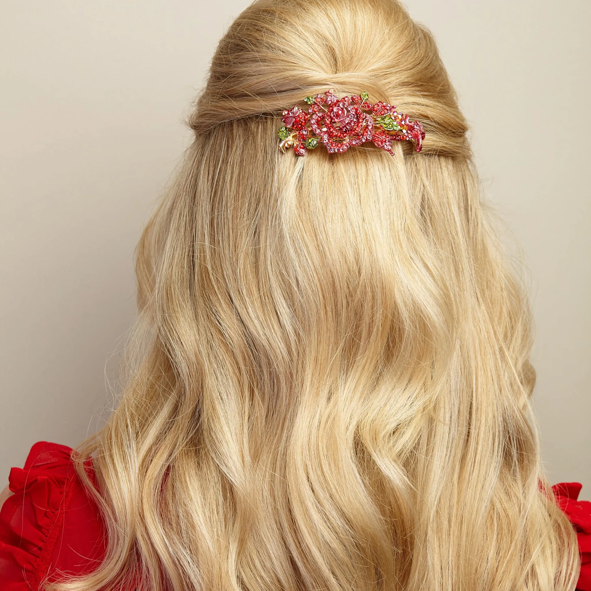 Flower Hair Clip with Diamante