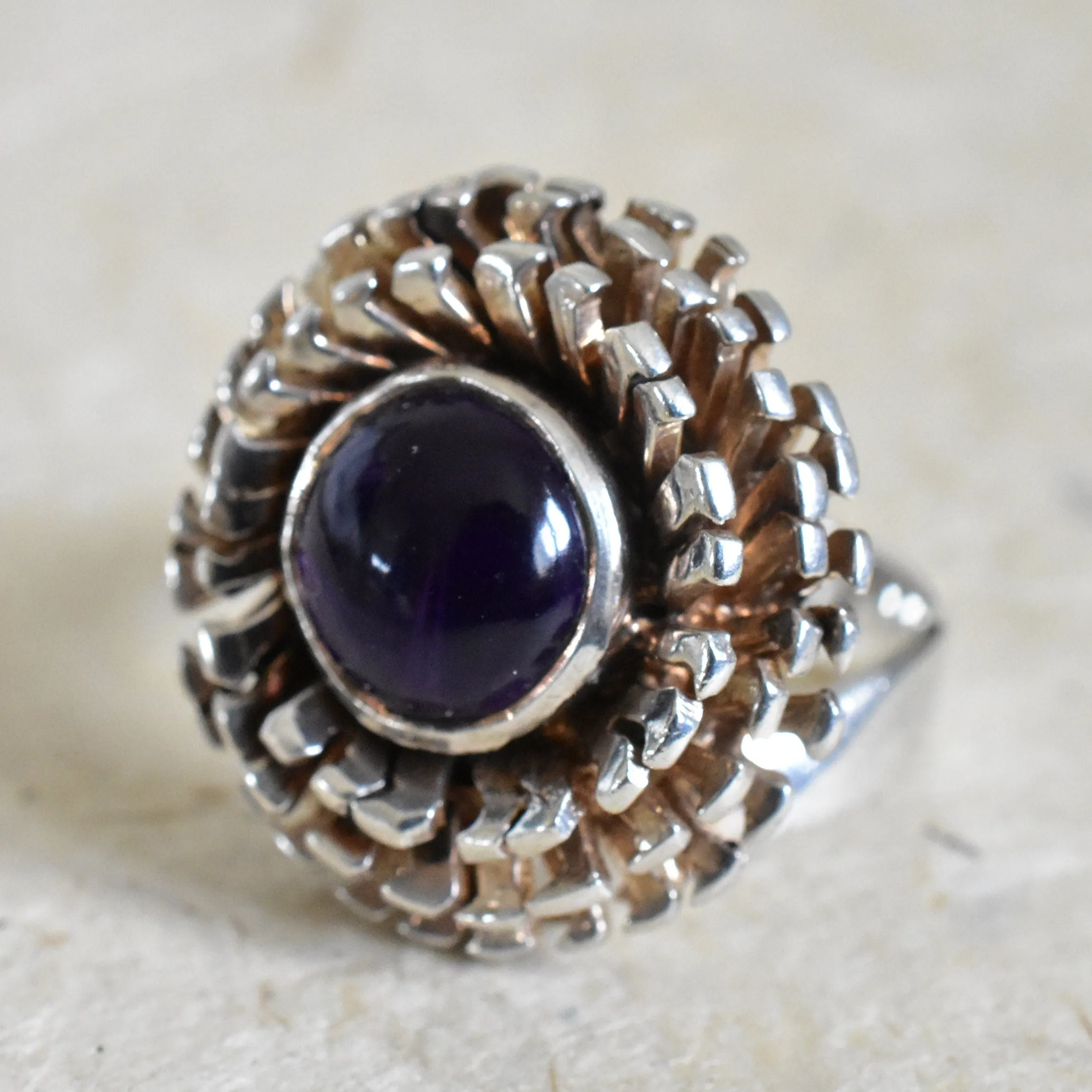 Flower Power Amethyst Crystal Ring