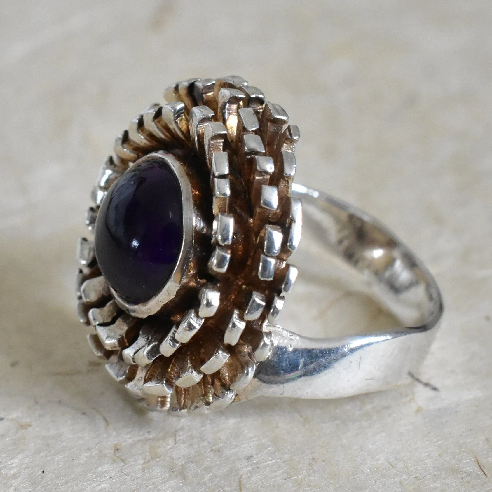 Flower Power Amethyst Crystal Ring