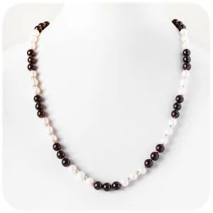 Garnet and Fresh Water Pearl Necklace