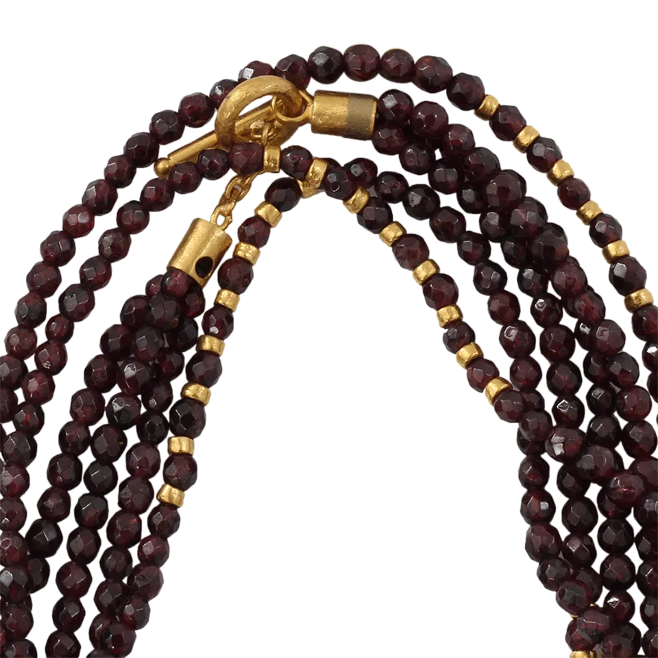 Garnet Tribe Wrap Necklace