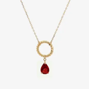 Gina Necklace in Red Garnet