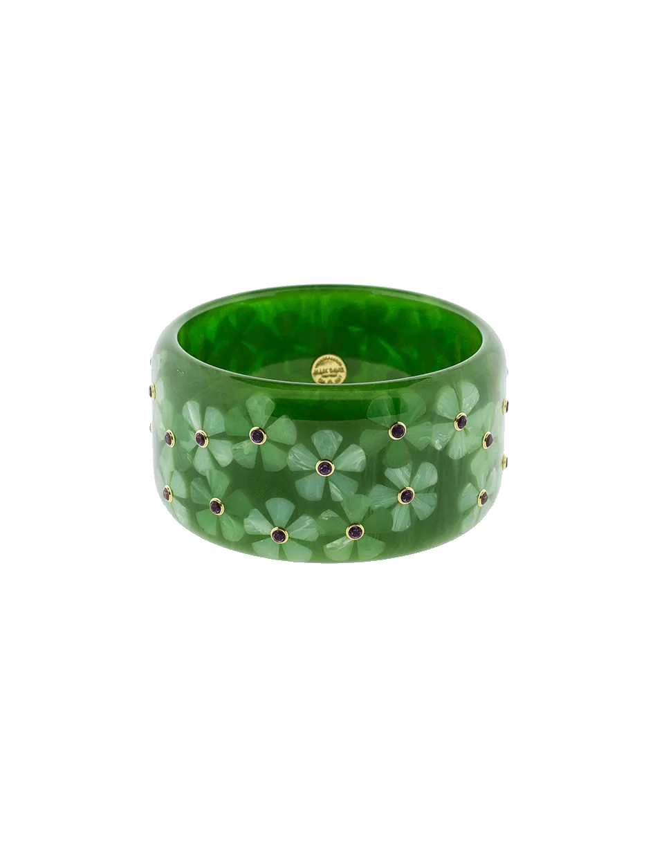 Green Flower Bakelite Bangle