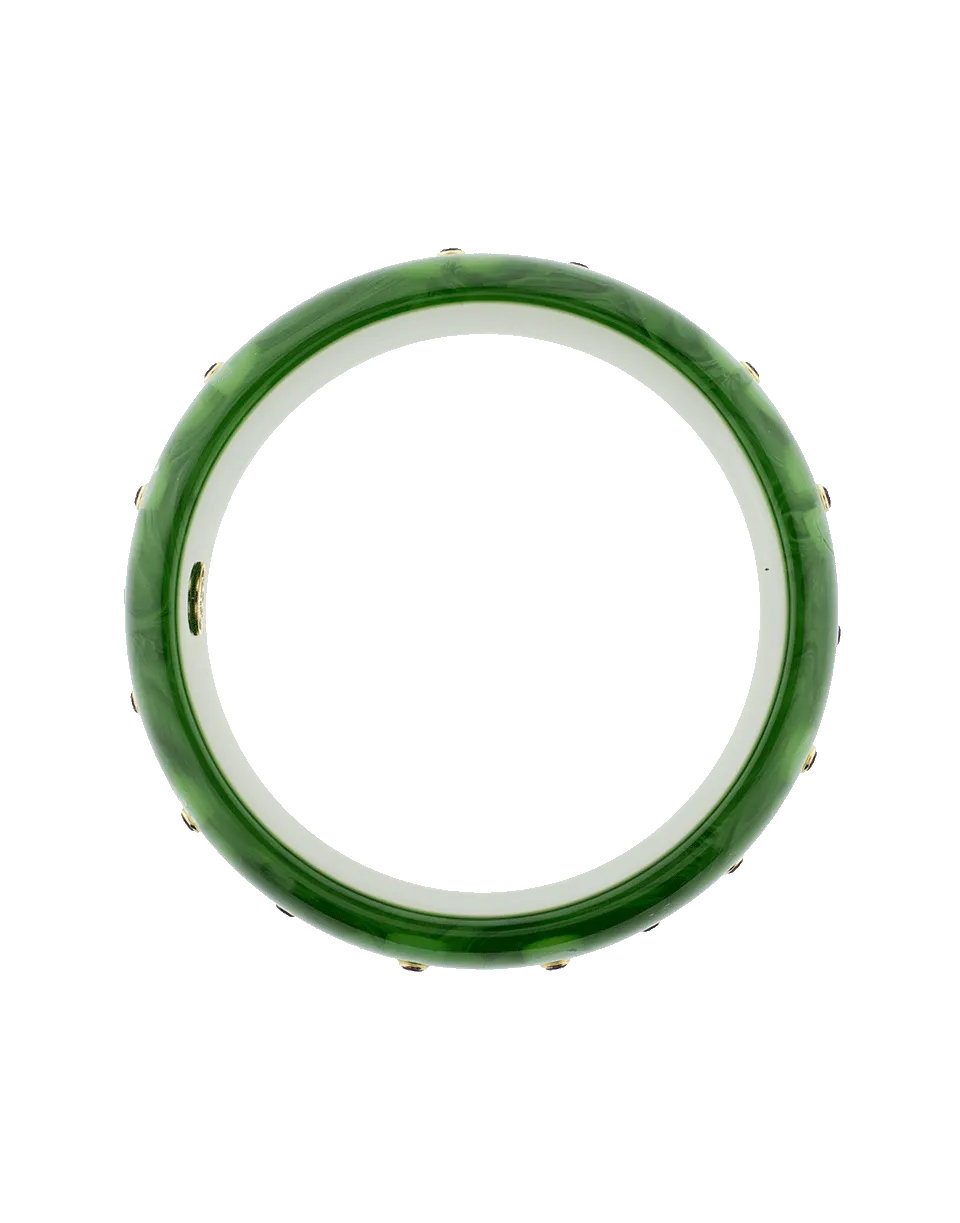 Green Flower Bakelite Bangle