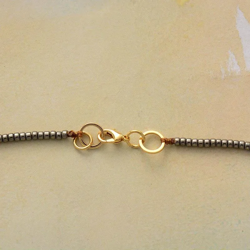 'Gudha' Onyx & Rose Quartz Pendant Necklace