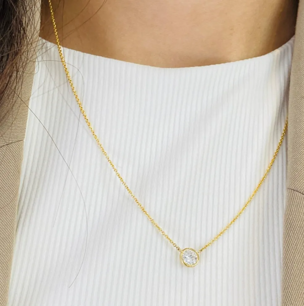 Half Carat Diamond Solitaire Necklace