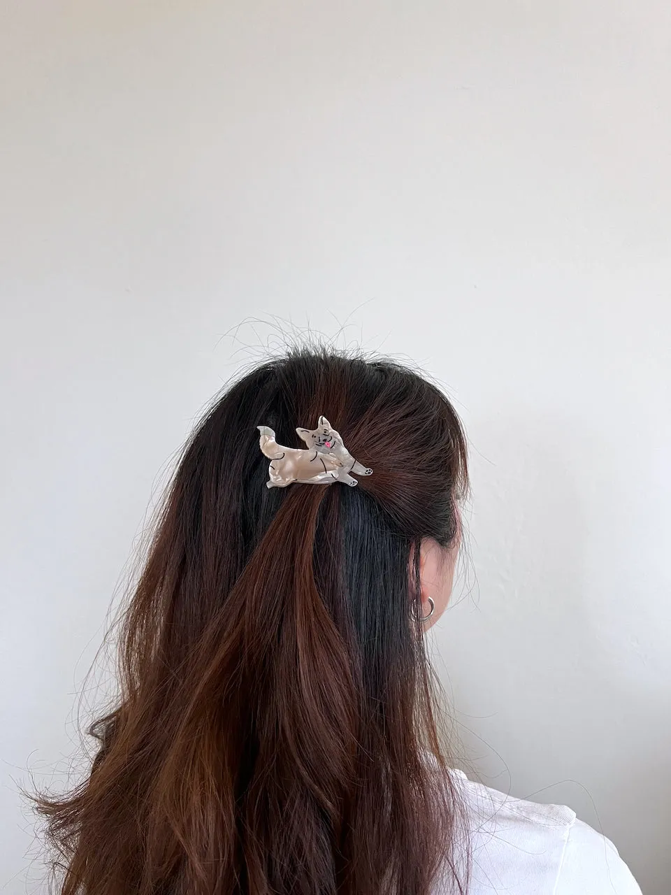 Hand-painted Corgi Dog Barrette Hair Clip | Eco-Friendly