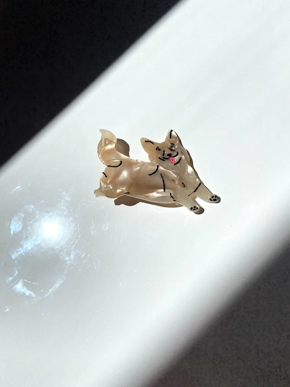 Hand-painted Corgi Dog Barrette Hair Clip | Eco-Friendly