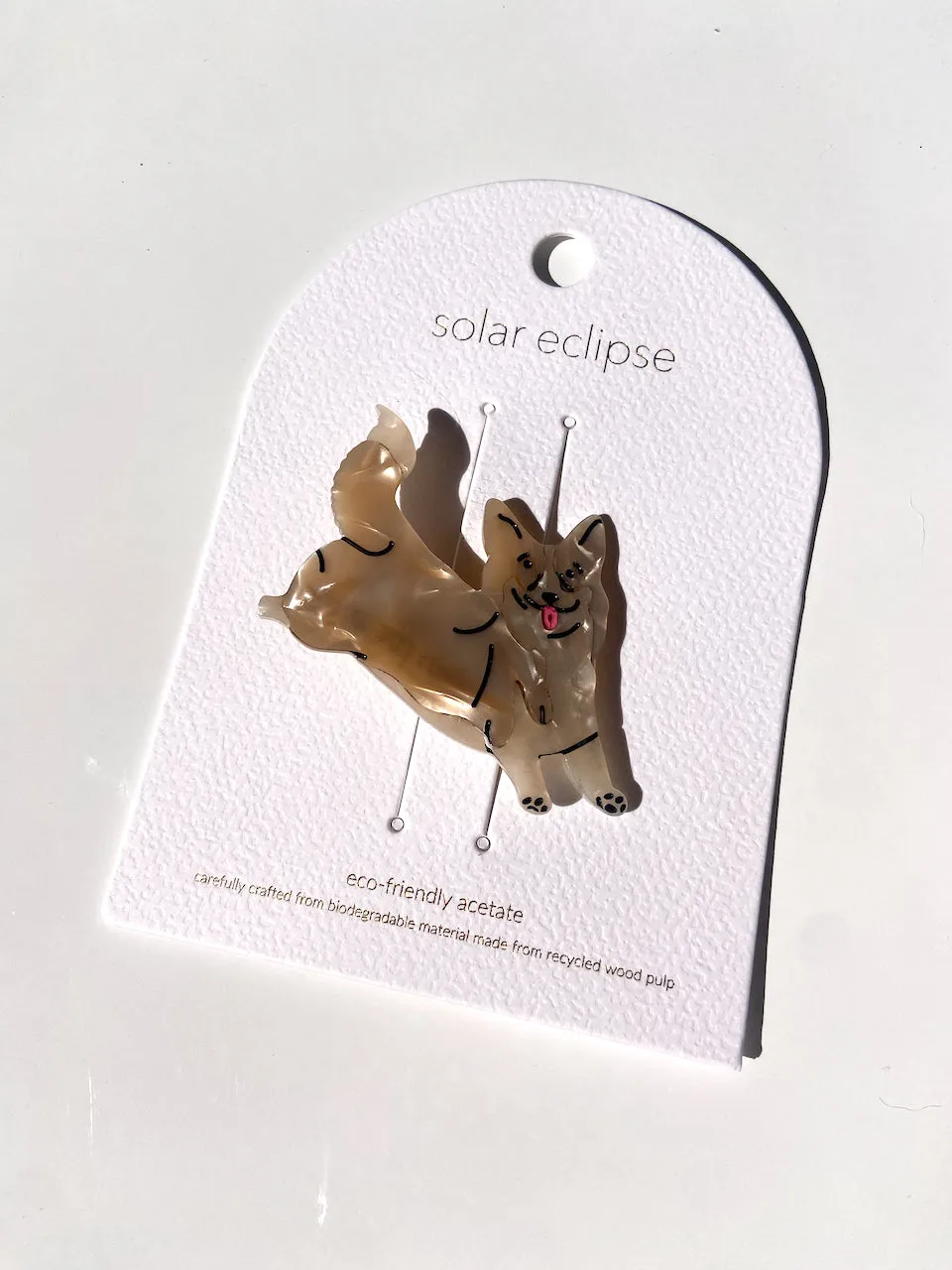 Hand-painted Corgi Dog Barrette Hair Clip | Eco-Friendly
