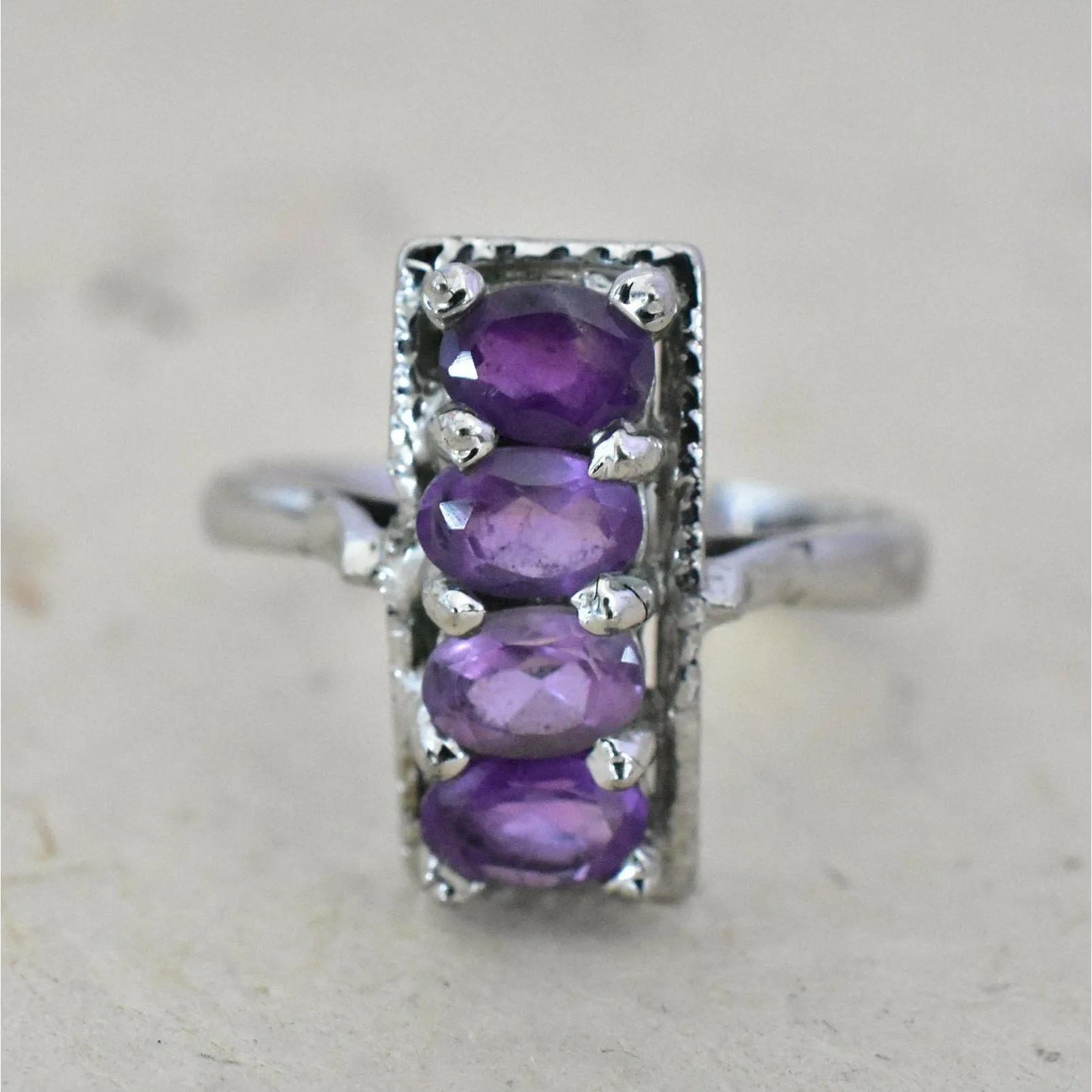 Handmade 925 Silver Sterling Amethyst Ring Gift Idea