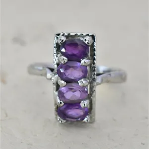 Handmade 925 Silver Sterling Amethyst Ring Gift Idea