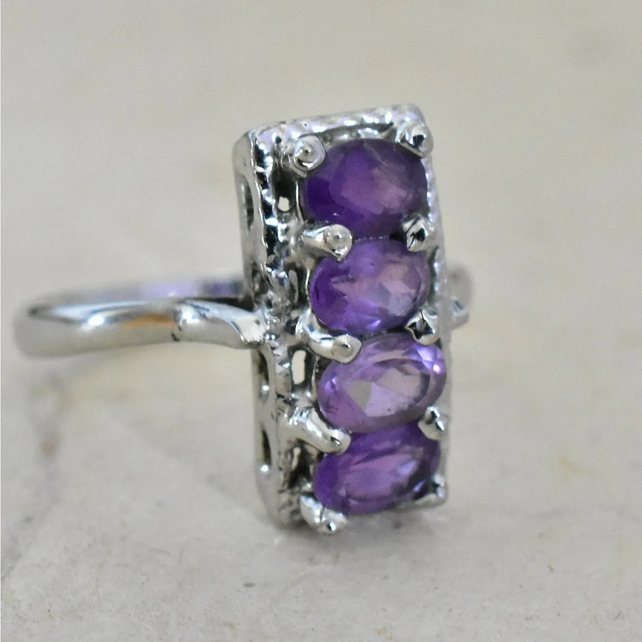 Handmade 925 Silver Sterling Amethyst Ring Gift Idea