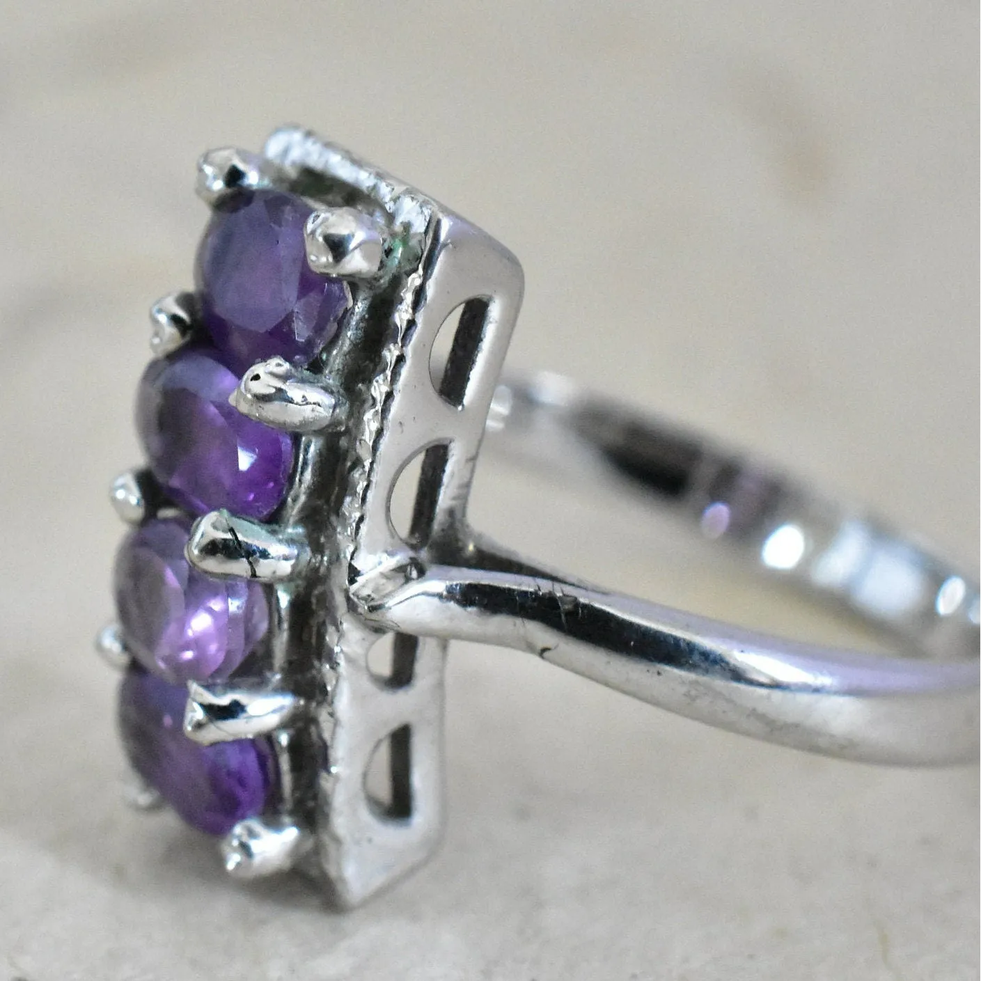 Handmade 925 Silver Sterling Amethyst Ring Gift Idea