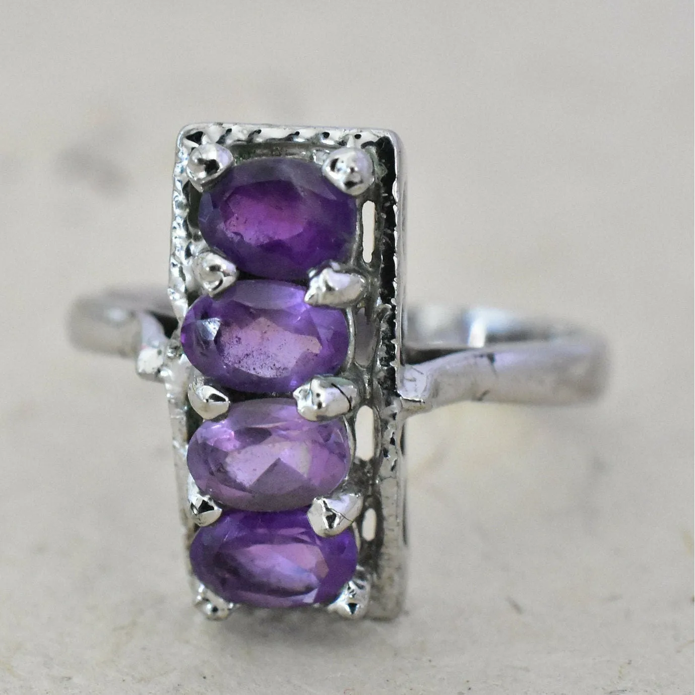 Handmade 925 Silver Sterling Amethyst Ring Gift Idea