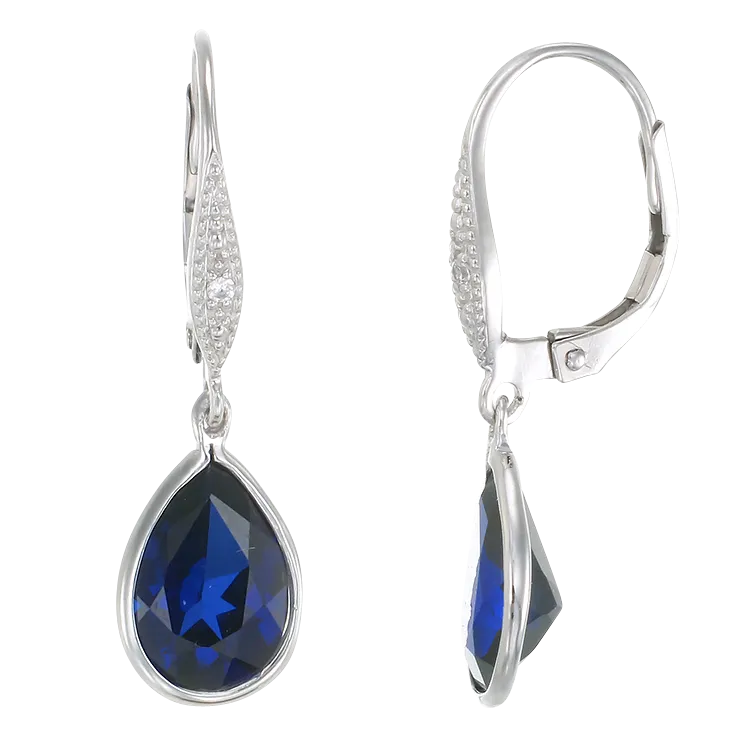Hanging Teardrop Sapphire Earrings