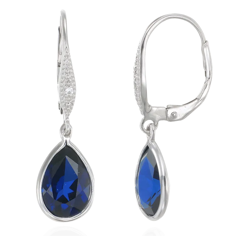 Hanging Teardrop Sapphire Earrings
