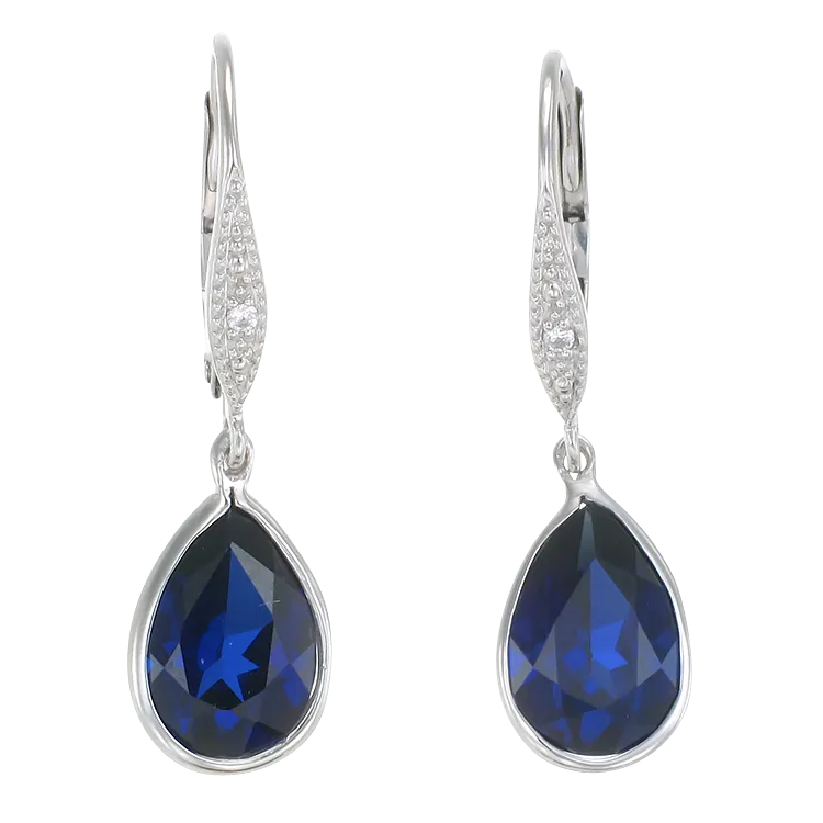 Hanging Teardrop Sapphire Earrings