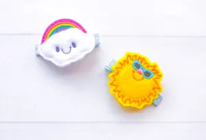 Happy Sunshine and Rainbow Barrette Set I The Enchanted Magnolia