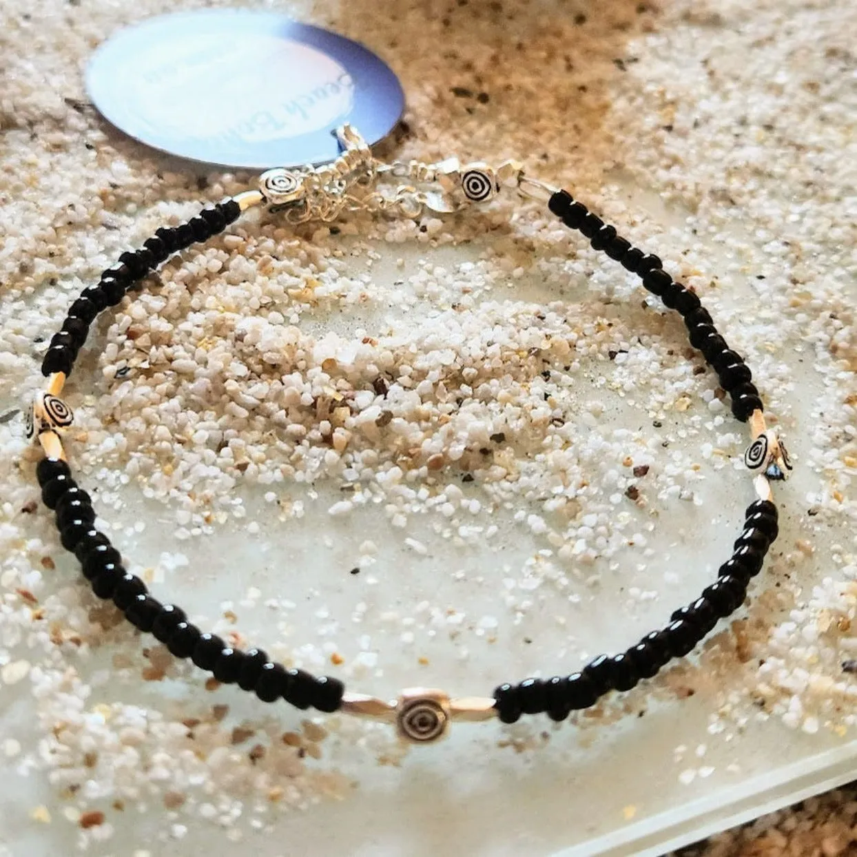 INFINITY STONE - HILLTRIBE OBSIDIAN ANKLET