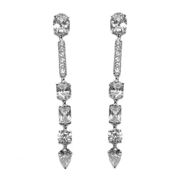 Jazzell Linear CZ Earrings