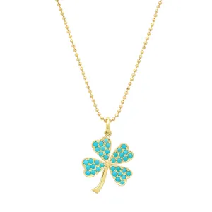 Large Turquoise Clover Necklace
