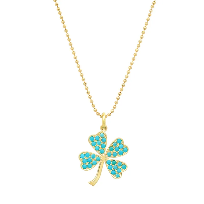 Large Turquoise Clover Necklace