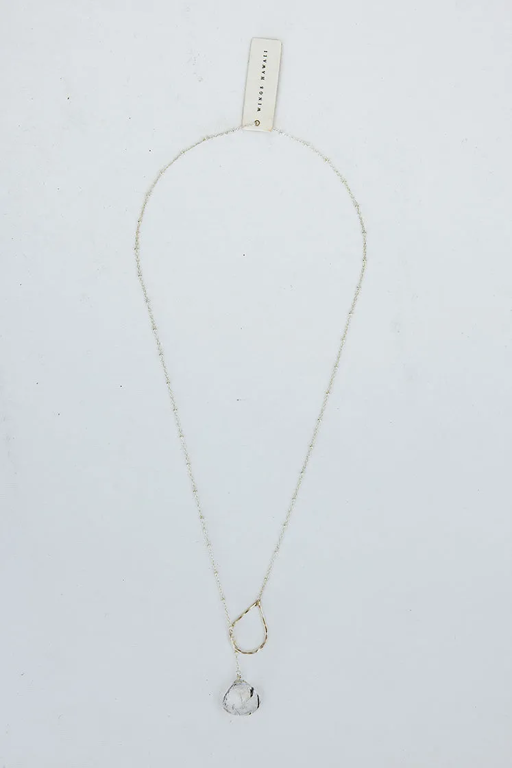 Lariat Necklace - Tourmalated Quartz