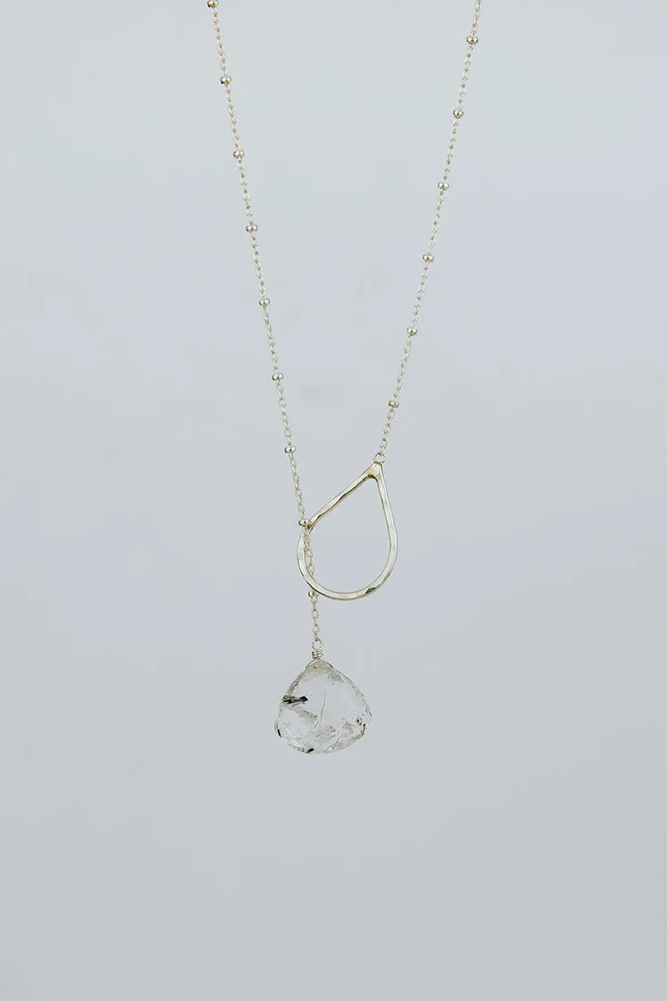 Lariat Necklace - Tourmalated Quartz