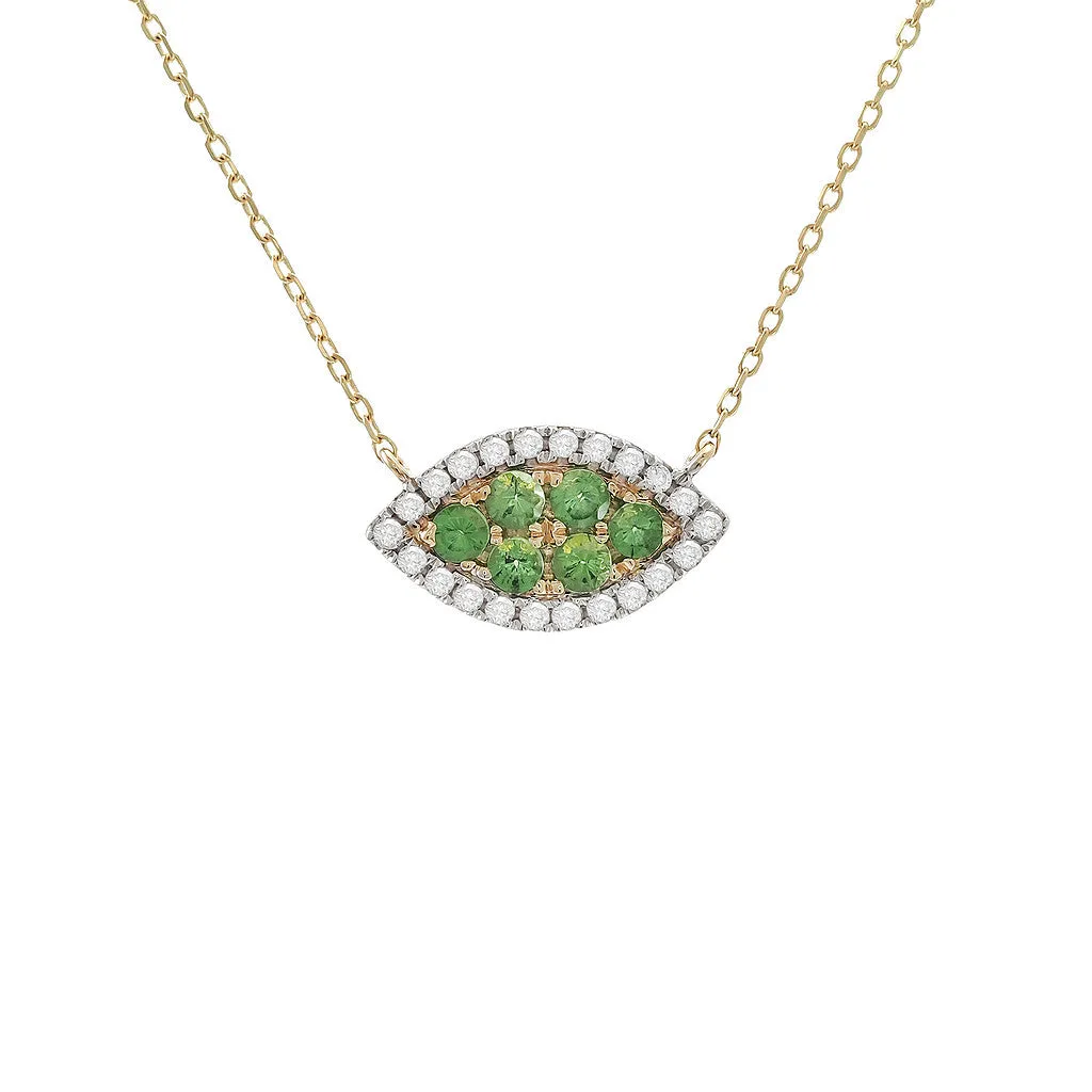 Leaf Diamond/Precious Stones Necklace
