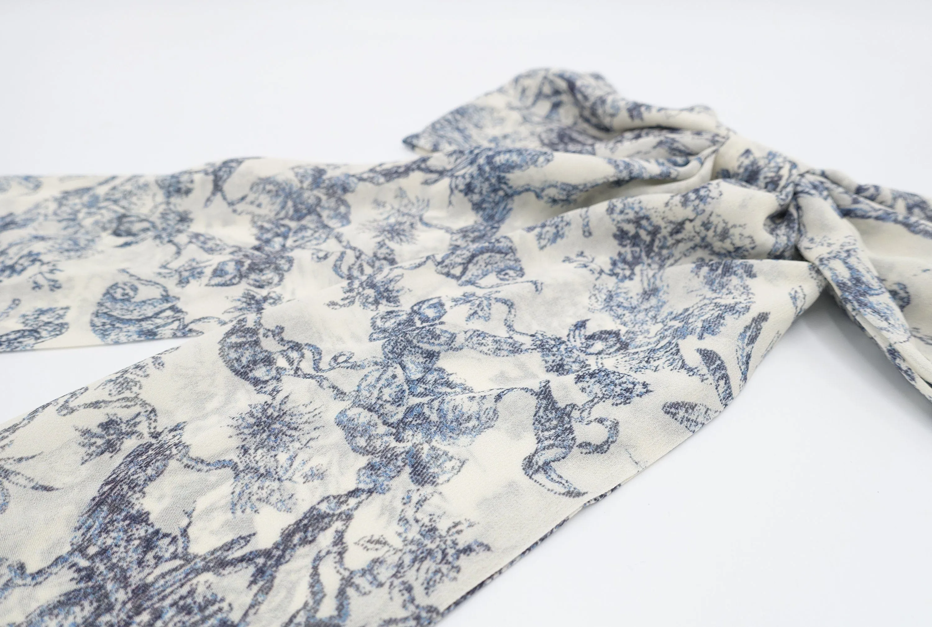 long tail chiffon hair bow jungle print hair accessory for women