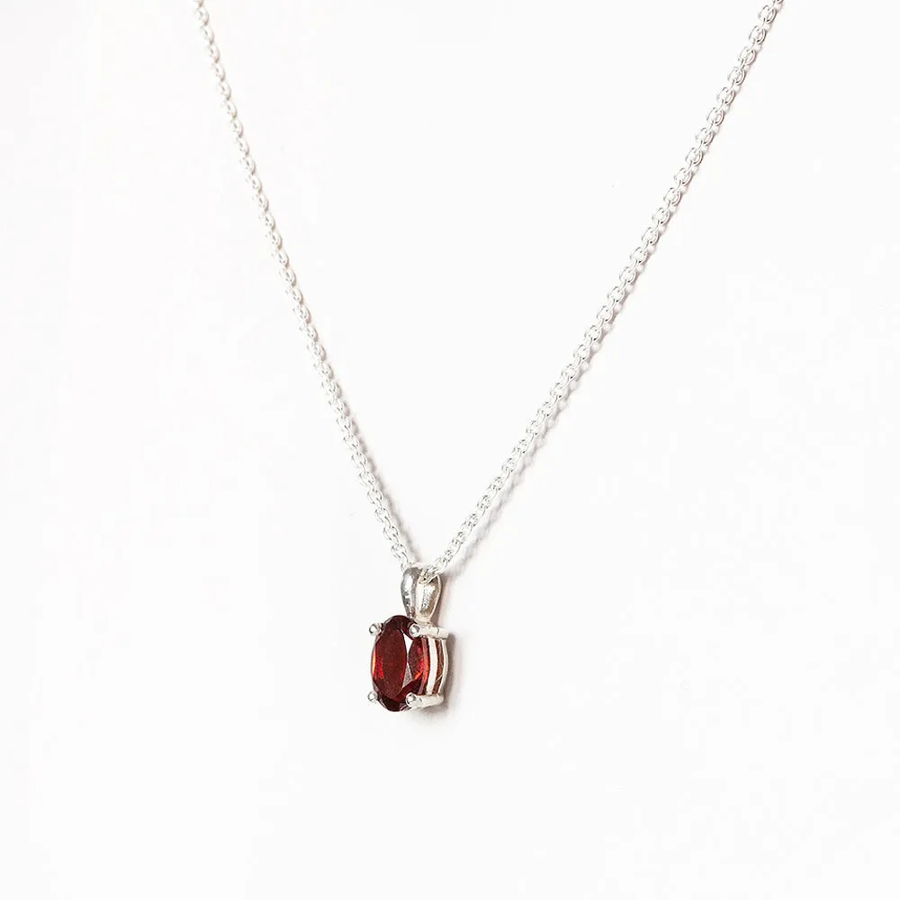 Luna, an Oval cut Garnet Necklace - 7x5mm