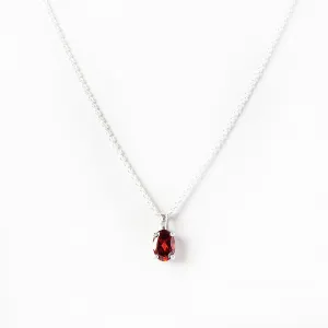 Luna, an Oval cut Garnet Necklace - 7x5mm