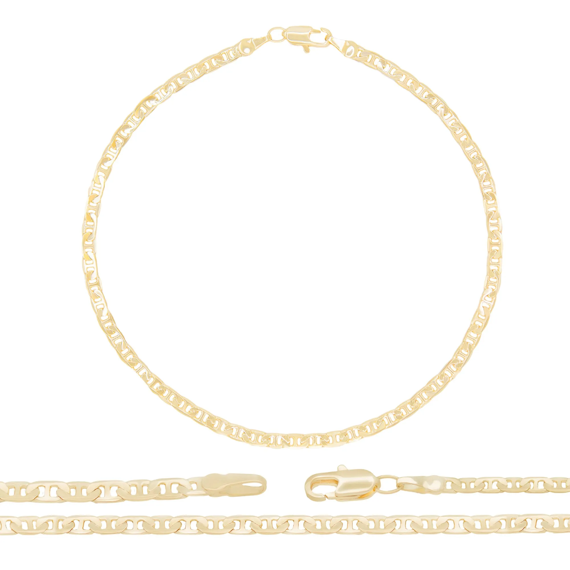 Mariner Chain Anklet 14K Gold Filled 3.2 mm Jewelry Women 9.5"