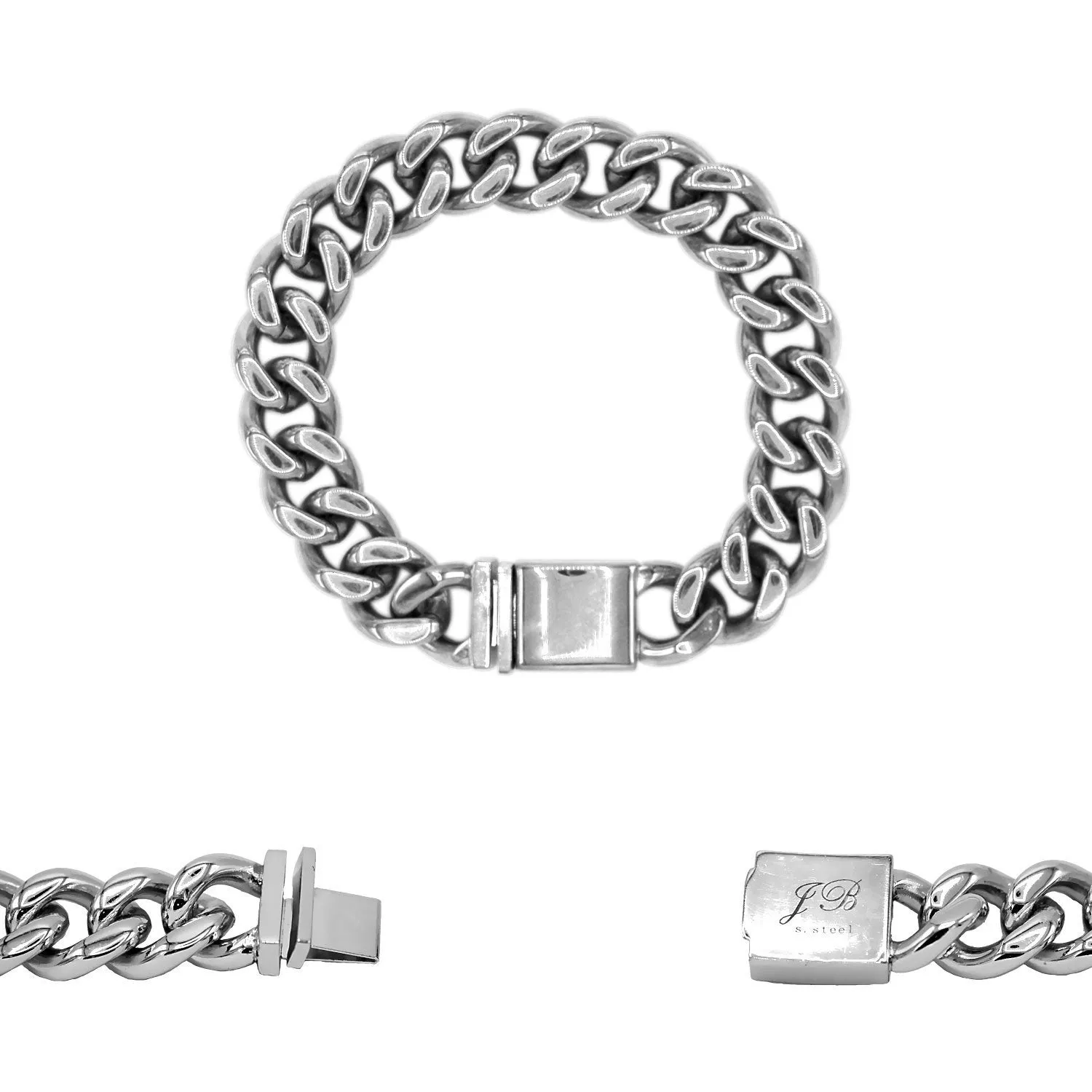 Miami Cuban Link Chain Bracelet Stainless Steel 9 mm - 14 mm