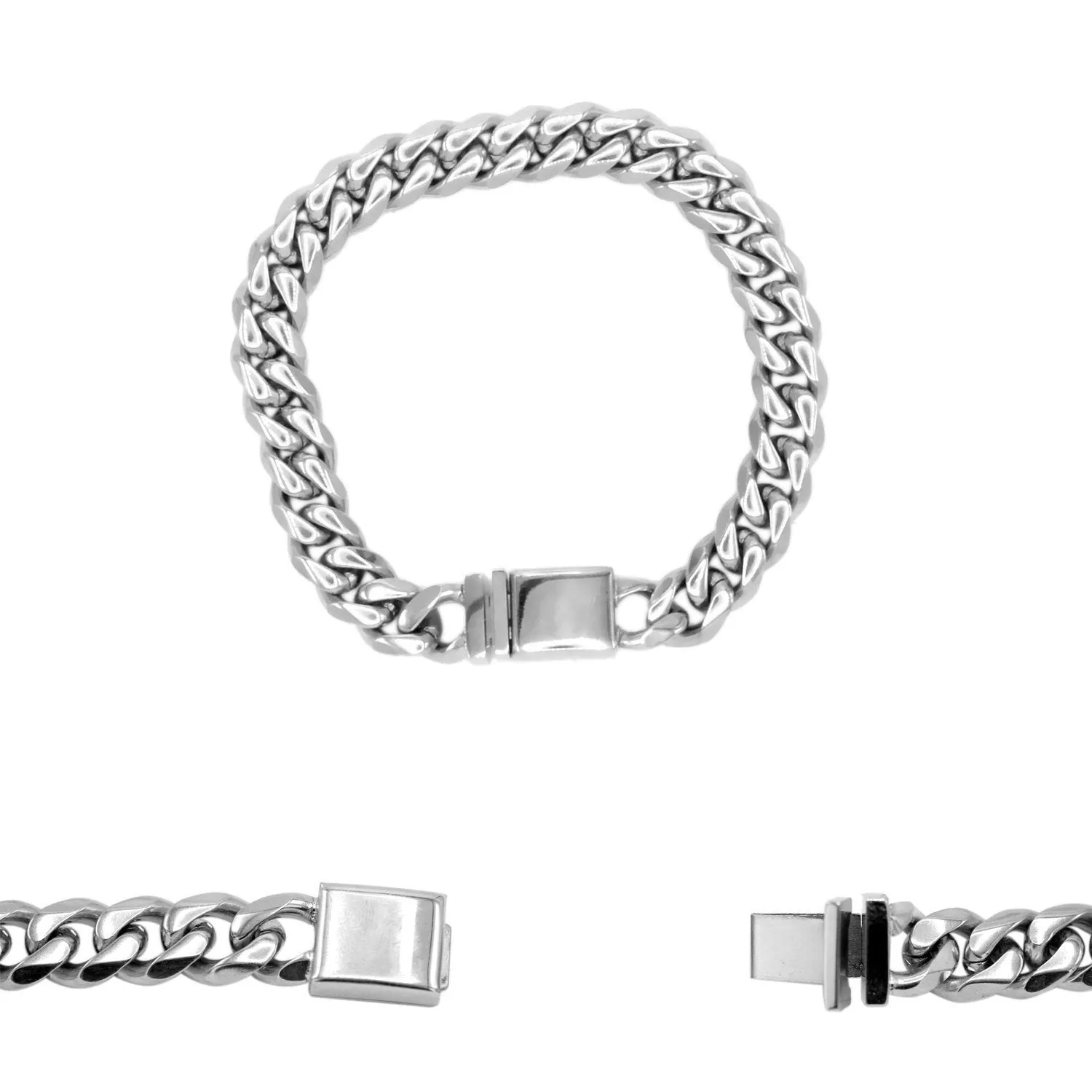 Miami Cuban Link Chain Bracelet Stainless Steel