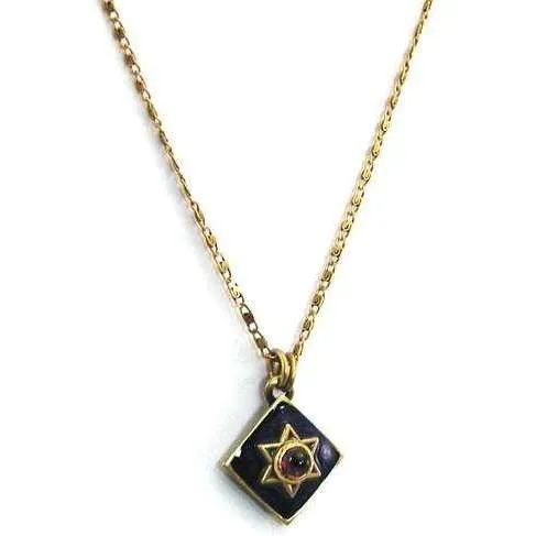 Michal Golan Blue Diamond Star of David with Garnet